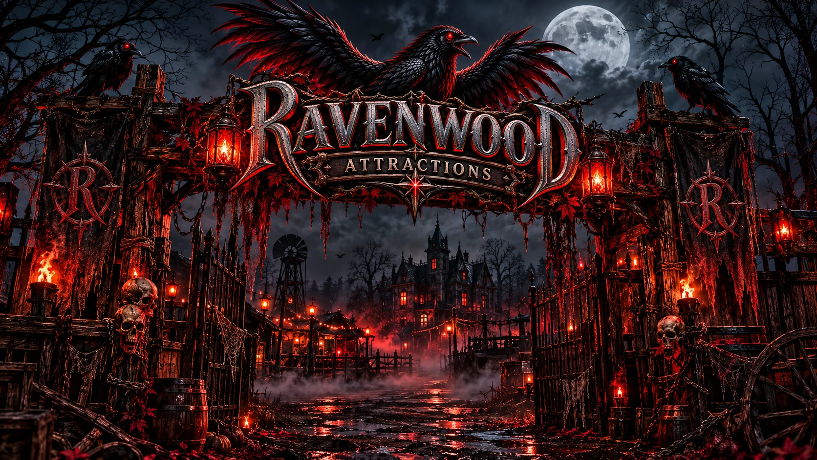 Fantasy artwork representing Ravenwood's brand atmosphere, not an actual building